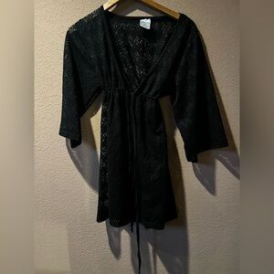Black Lace Kimono Robe - Women Intimates & Sleepwear swim cover